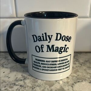 NWT Disney inspired, Daily Dose of Magic Mug, 8oz. Double sided